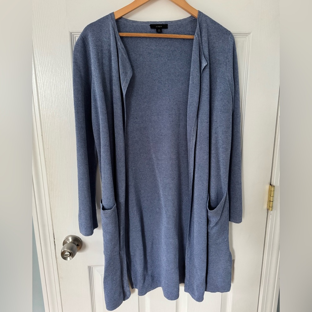 J. Crew Juliette collarless linen blend sweater blazer